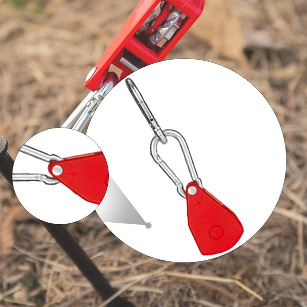 Herramienta tensora de metal con polea de trinquete y mosquetones, tensor de cuerda de trinquete Rojo Pequeño