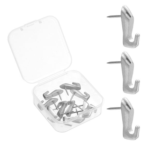 Uxcell 10 Pcs Push Pin Picture Hooks, Zinc Alloy Picture Hanging Nails, Silver