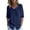 Navy, variant on Womens Linen Blend Tops Floral Jacquard Button Up Puff Cuff Blouse Peter Pan Collar Long Sleeve Loose Fit Casual Tunic Top Sky Blue L