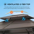 thumbnail image 4 of Sunjoy Hardtop Gazebo 10 x 12 ft. Outdoor Gazebo, Heavy Duty Steel Frame Gazebo, Double Tiered Metal Gazebo with Ceiling Hook and Mesh Netting, Brown, 4 of 20