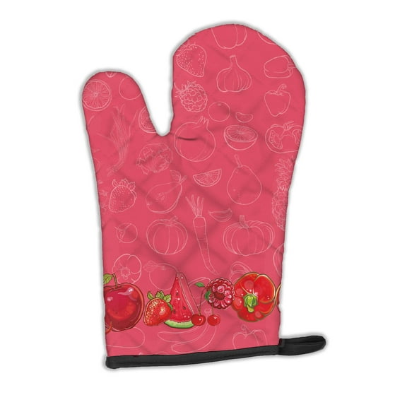 Carolines Treasures BB5133OVMT Fruits and Vegetables in Red Oven Mitt Large multicolor