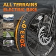 thumbnail image 5 of Baicycle A03 Peak 1500W Electric Bike, 20" Fat Tire Bikes with 90 Miles Max Range, 48V 13Ah 28mph Ebike for Adults Full Suspension UL2849, 5 of 7