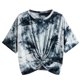 thumbnail image 1 of Camiseta corta de verano para mujer Camiseta de manga corta con parte delantera torcida sólida Ormromra WRHS-41-1, 1 of 4