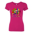 thumbnail image 2 of Wild Bobby, Colorful Painted Lip, Streetwear, Women Slim Fit Junior Tee, Raspberry, Medium, 2 of 5