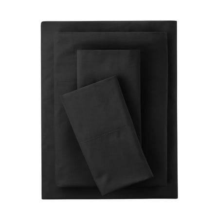 mainstays 4-piece black bed sheet set, queen