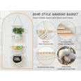 thumbnail image 5 of 4 Tier Hanging Fruit Basket for Kitchen, Beige Boho Handwoven Cotton Rope Macrame Fruit Storage for Bathroom Bedroom, Detachable Wall Hanging Basket Over Door Organizer for Fruit Veggie Plant Decor, 5 of 9