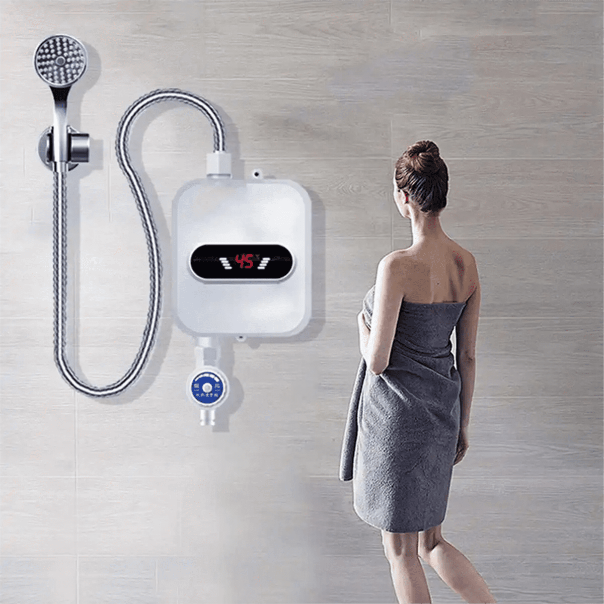 Instant Water Heater Shower Bathroom Faucet Plug Hot 3500W Digital Display for Country House US