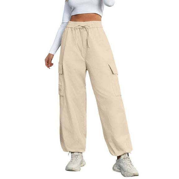 Fsqjgq Women's Pants Spring Slacks Pant Suits for Women Casual Khaki Tall Womens Dress Pants Cargo Pants High Waist Wide Leg Pants Straight Leg Loose Trousers Cargo Pants Wide Leg Trousers XL