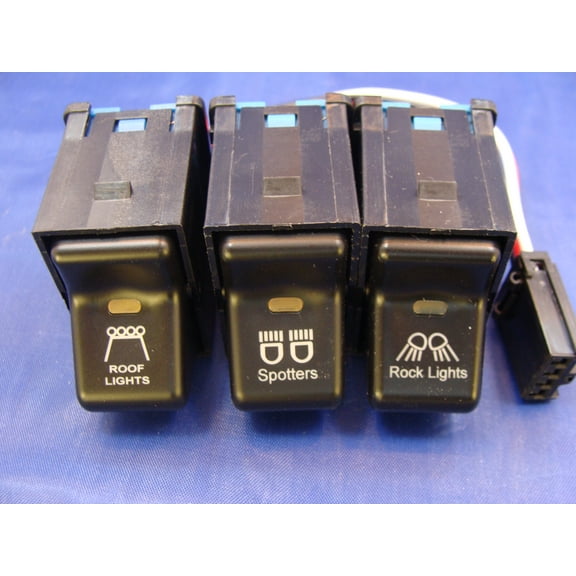 Jeep TJ Wrangler Rocker Switch Kit 3 Switch Included Roof, Spotters & Rock Lights 1997-2006