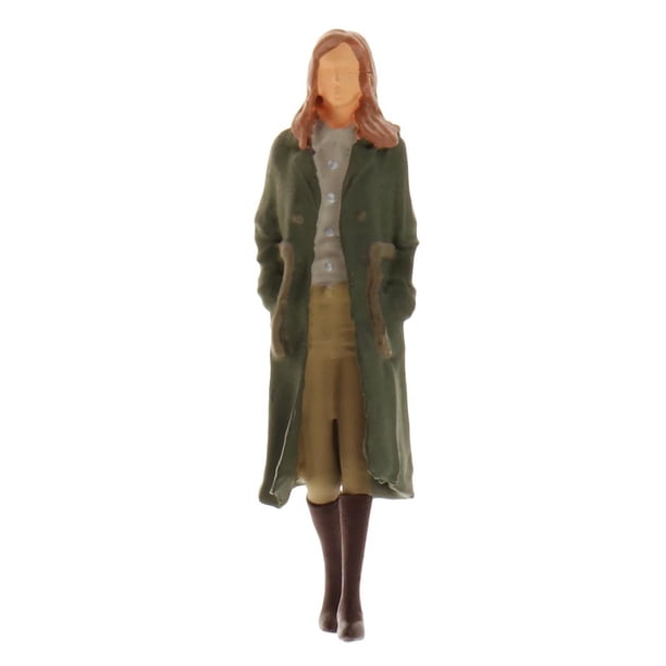 Figuras de personas pintadas a mano Zulema modelo de muñecas 1:64 accesorio de Mujer Verde