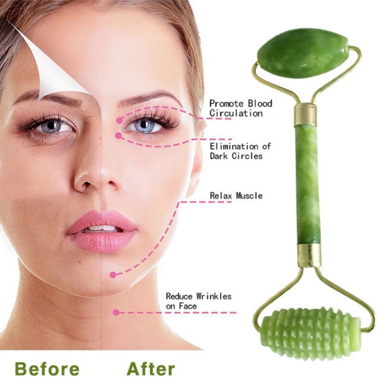 Facial Jade Massage Roller Remove Dark Circle Eye Bags Anti-Aging Massager For Promote Blood Circulation - image 4 of 4