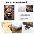 thumbnail image 5 of ZHONGYUTONG Abstract Lion Wall Art Colorful Lion Painting Wildlife Picture African Animal Canvas Art for Home Bathroom Office Wall Decor Frame (12.00" x 18.00"), 5 of 5