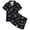 A-Black43, variant on JAJAHO Girls Pajamas Sets Kids Ocean Animal Printed Short Sleeve Shirts And Pants 2 Piece Summer Satin Sleepwear Set 2-13Y