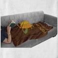 thumbnail image 6 of Pumpkin Spice Soft Flannel Fleece Throw Blanket, Coffee in Pumpkin Carved Mug on Wooden Background Cozy Autumn Feel, Cozy Plush for Indoor and Outdoor Use, 70" x 90", Orange and Redwood, by Ambesonne, 6 of 6