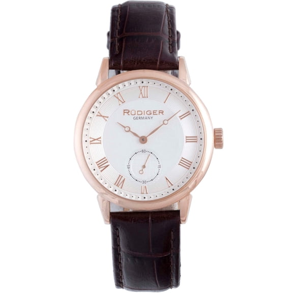 Men's R3000-09-001L Leipzig Rose Gold Silver Dial Watch