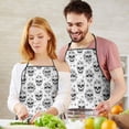 thumbnail image 5 of White Floral Skull Pattern Apron-Garden Aprons for Women with Pockets-Cotton Linen Waterproof Kitchen Cooking Gardening Aprons Adjustable for Kitchen,Cooking,BBQ and Salon 33x27 Inch, 5 of 7