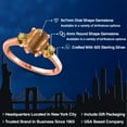 thumbnail image 2 of Gem Stone King 18K Rose Gold Plated Silver Brown Tiger Eye and Yellow Citrine Engagement Ring for Women | 2.01 Cttw | Oval 9X7MM | Gemstone Birthstone | Size 9, 2 of 6