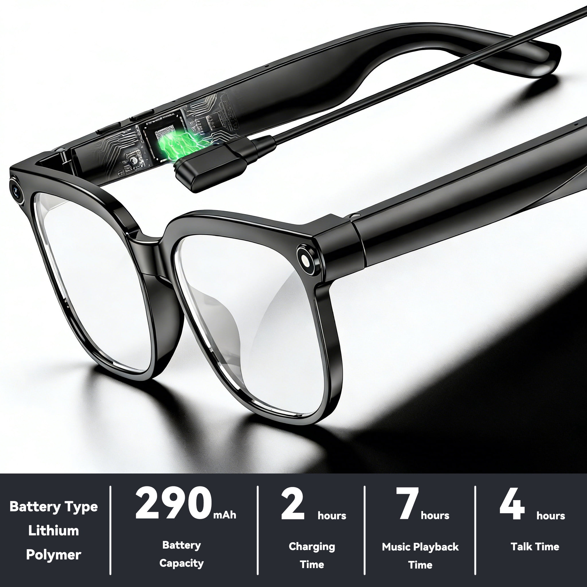 AI Smart Glasses with Camera,8MP Camera Glasses,1080P Anti-Shake Video Recording, Real Time Translation,AI Voice Assistant,Object Recognition,Bluetooth Sunglasses for Men，Women