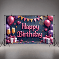 thumbnail image 5 of Yatrandify Colorful Balloons Happy Birthday Banner Decorative Flag Sparkling Stars for Party Celebration Indoor Decoration Event Background, 5 of 8