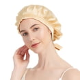 thumbnail image 1 of Gorro de noche de seda rosa morera natural - Bufanda para dormir - Para rizos afro con rizos crujientes - Gorro de noche de seda nocturna, 1 of 5