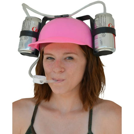 Fairly Odd Novelties Beer & Soda Guzzler Helmet & Drinking Hat, Pink
