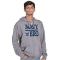 thumbnail image 3 of US Navy Bro Military Anchor Logo Men Big & Tall Zip Hoodie Brisco Brands 2X, 3 of 5