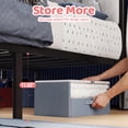 thumbnail image 2 of EnHomee Canopy Bed Frame Full with Headboard Upholstered Bed Frame with 2 Storage Drawers & LED Lights & Charging Station & 4 Removable Posts,Grey, 2 of 9