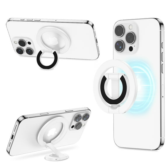 Magnetic Phone Ring Holder for MagSafe,Flexible 360° Rotation Two-Sided Magnet Finger Ring Grip Stand Holder Cell Phone Finger Ring Kickstand Mag-Safe Accessories for iPhone 16/15/14/13/12 Series