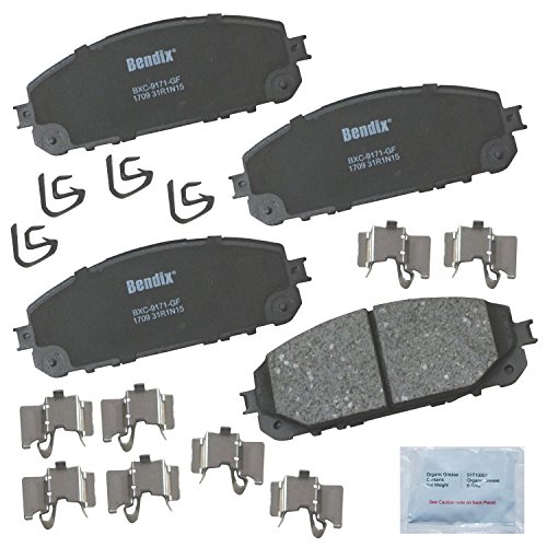 with Installation Hardware Front Bendix CFC1720 Premium Copper Free Ceramic Brake Pad