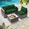 thumbnail image 7 of Kimunuk 8 Pcs Outdoor Cushion Covers for Patio Furniture, Washable Outdoor Cushion Slipcovers Replacement with Zipper for 3 Seat Rattan Sofa, Green, 7 of 7