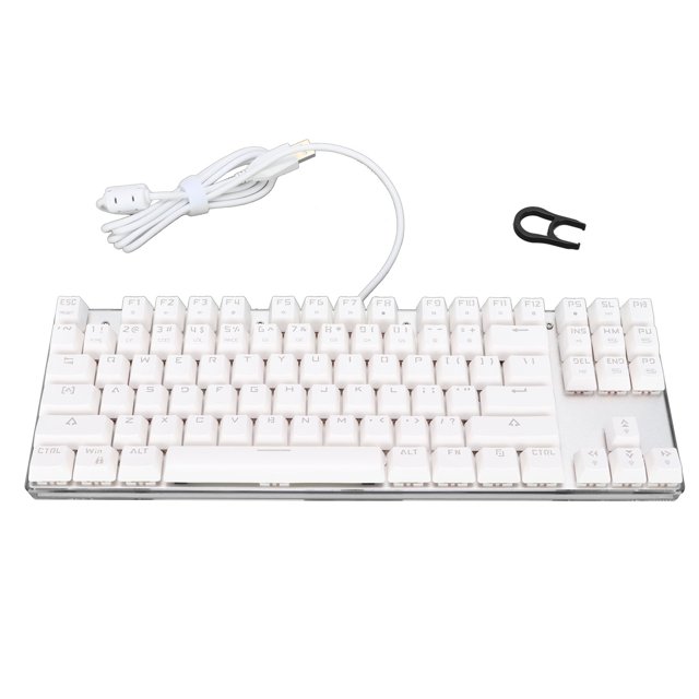 Teclado mecánico Cubierta trasera transparente Teclado para juegos con retroiluminación RGB con cable y teclas completas Eje rojo