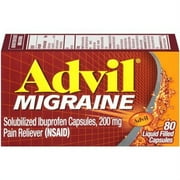 Advil Migraine Pain Reliever 200 mg Liquid Filled Capsules, 80 Ea, 2 Pack