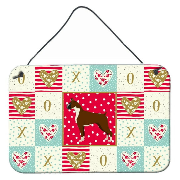 Carolines Treasures CK5916DS812 Boxer Love Wall or Door Hanging Prints 8x12 multicolor