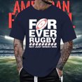 thumbnail image 2 of T-Shirts Fans de Football Américain Homme Vintage Joueur de Rugby Rétro Chemises de Rugby Homme Marine G, 2 of 4