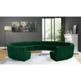 thumbnail image 2 of Maklaine Contemporary Green Velvet Tufted Upholstered Modular 14 Piece Sectional Sofa, 2 of 7