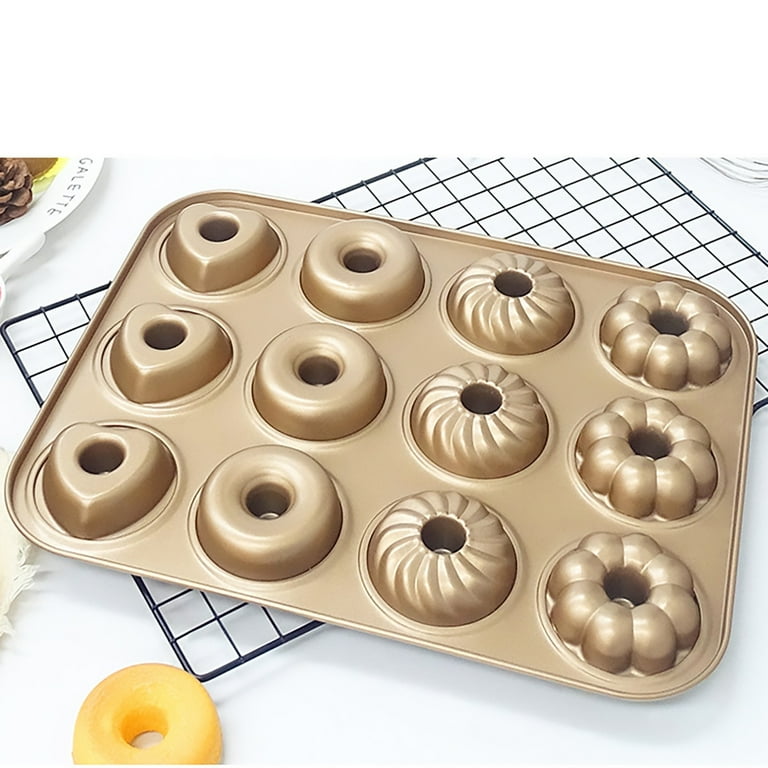 Uanit Cake Baking Pan 12 Piece Flower Shaped Donut Mold