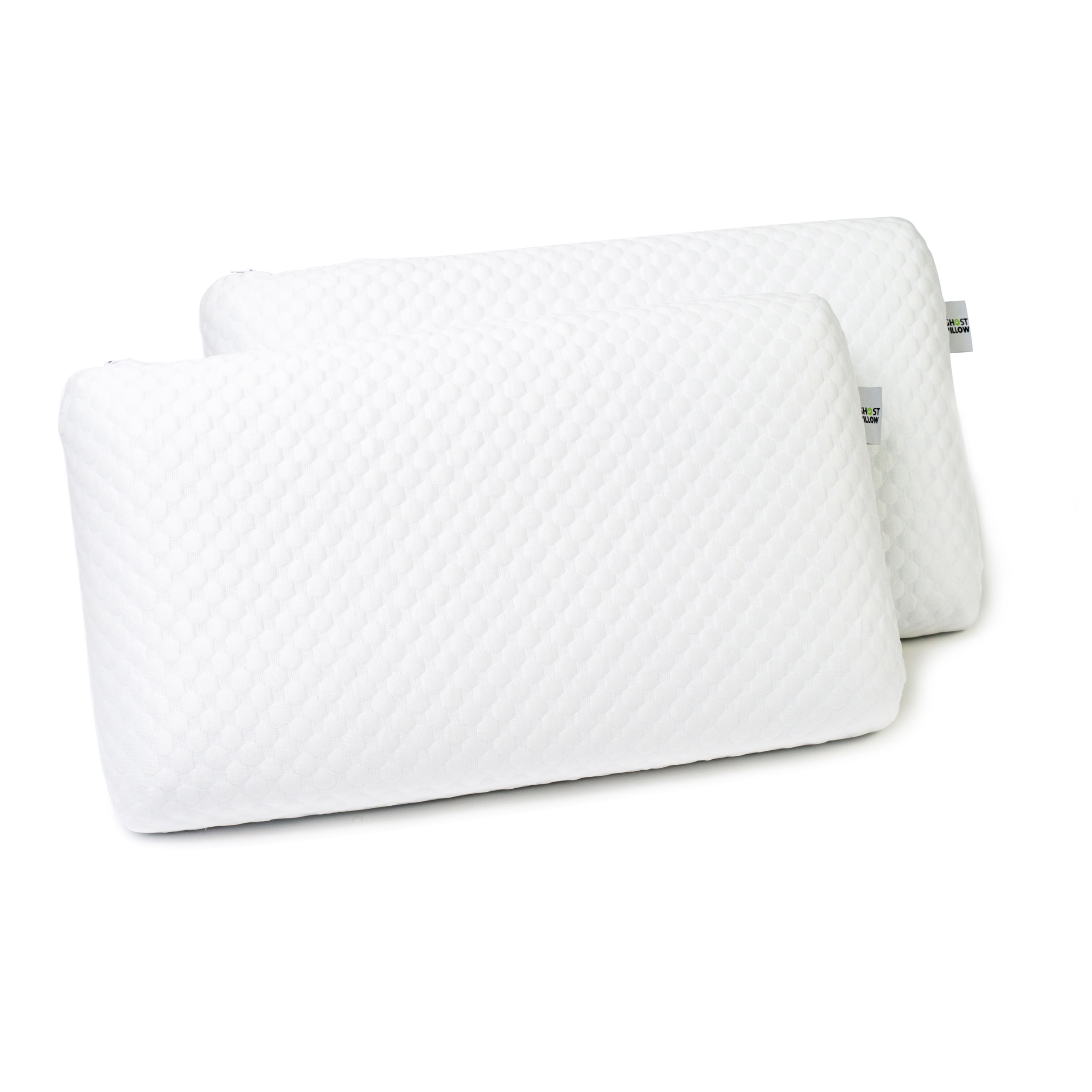 GhostBed Gel Memory Foam Pillows Patented Ventilated Cooling – Standard Size – 2 Pack