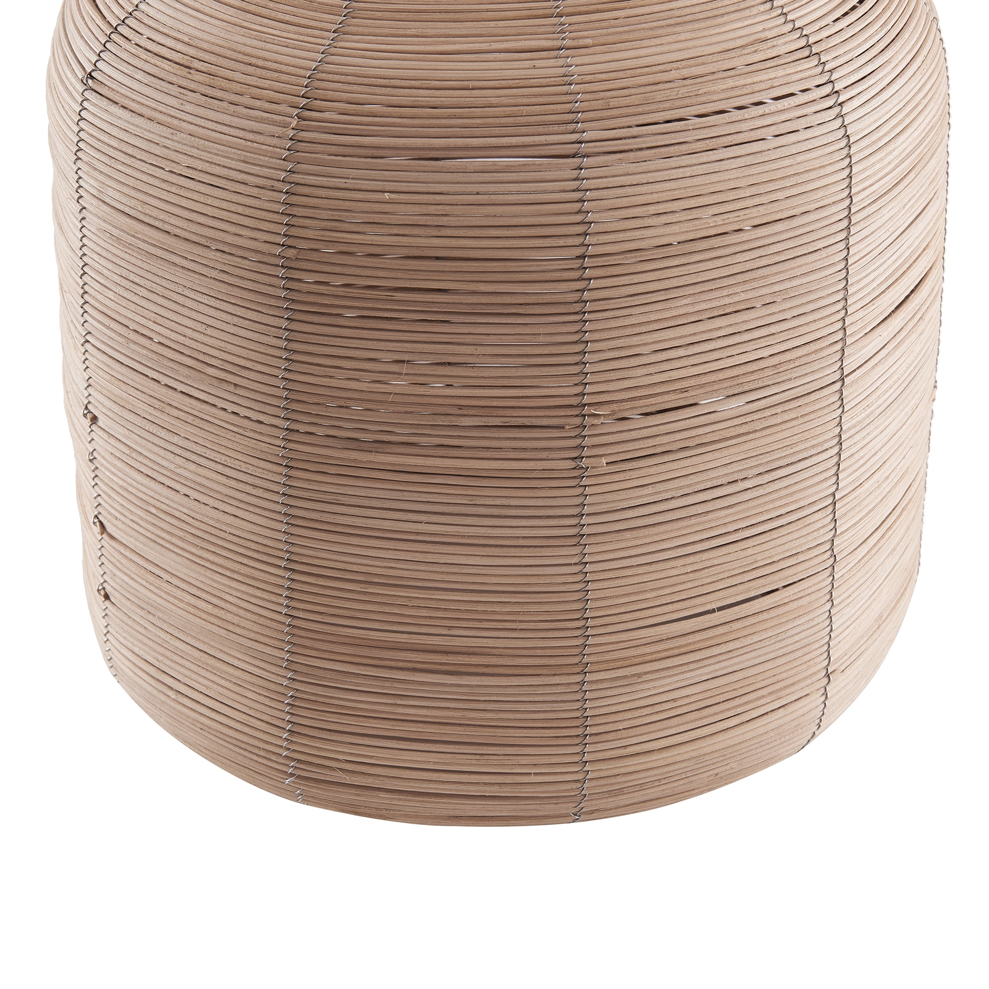 Evelyn&Zoe Jolina 27" Tall Oversized/Rattan Table Lamp with Fabric Shade in Natural Rattan/White