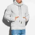 thumbnail image 4 of Herrnalise Men's Jacket Long Sleeve Hoodies Fashion Fall Winter Sweater Loose Large Size Mixed Color Sweater Hooded Pullover SweaterWhite, 4 of 6
