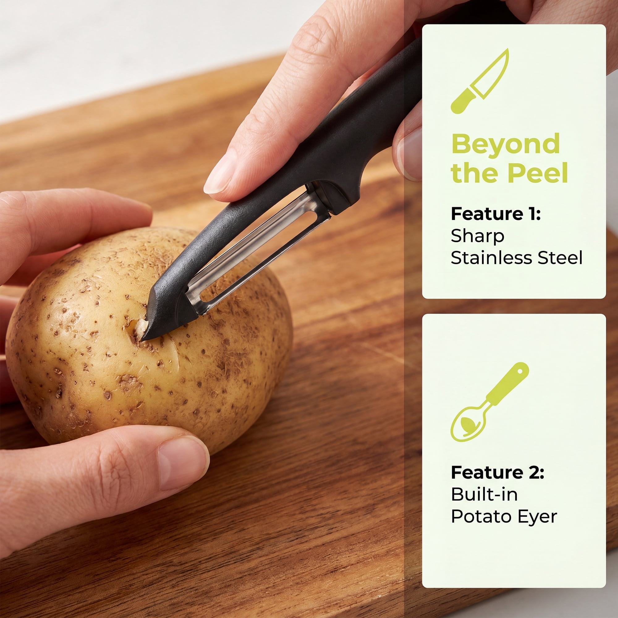 Unique Bargains Plastic Vegetable Peeler with Comfortable Ergonomic Handle Black 7.3x1 in