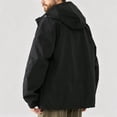 thumbnail image 6 of Windbreaker Jackets for Men Oversized Cargo Multi Pocket Hooded Outdoor Windbreaker Light Water Resistant Street Camping Jacket Black 3XL, 6 of 7