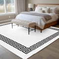 thumbnail image 4 of White Traditional Large Area Rugs 6x9 ft Greek Key Meander Border Square Geometric Washable Rug Non Slip Indoor Carpet Absorbent Floor Mat for Living Room Bedroom Dining Room, 4 of 9