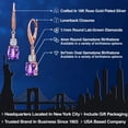 thumbnail image 2 of Gem Stone King 18K Rose Gold Plated Silver Blue Opal and White Lab Grown Diamond Dangle Earrings for Women (1.65 Cttw, Oval Cabochon 9X7MM), 2 of 6