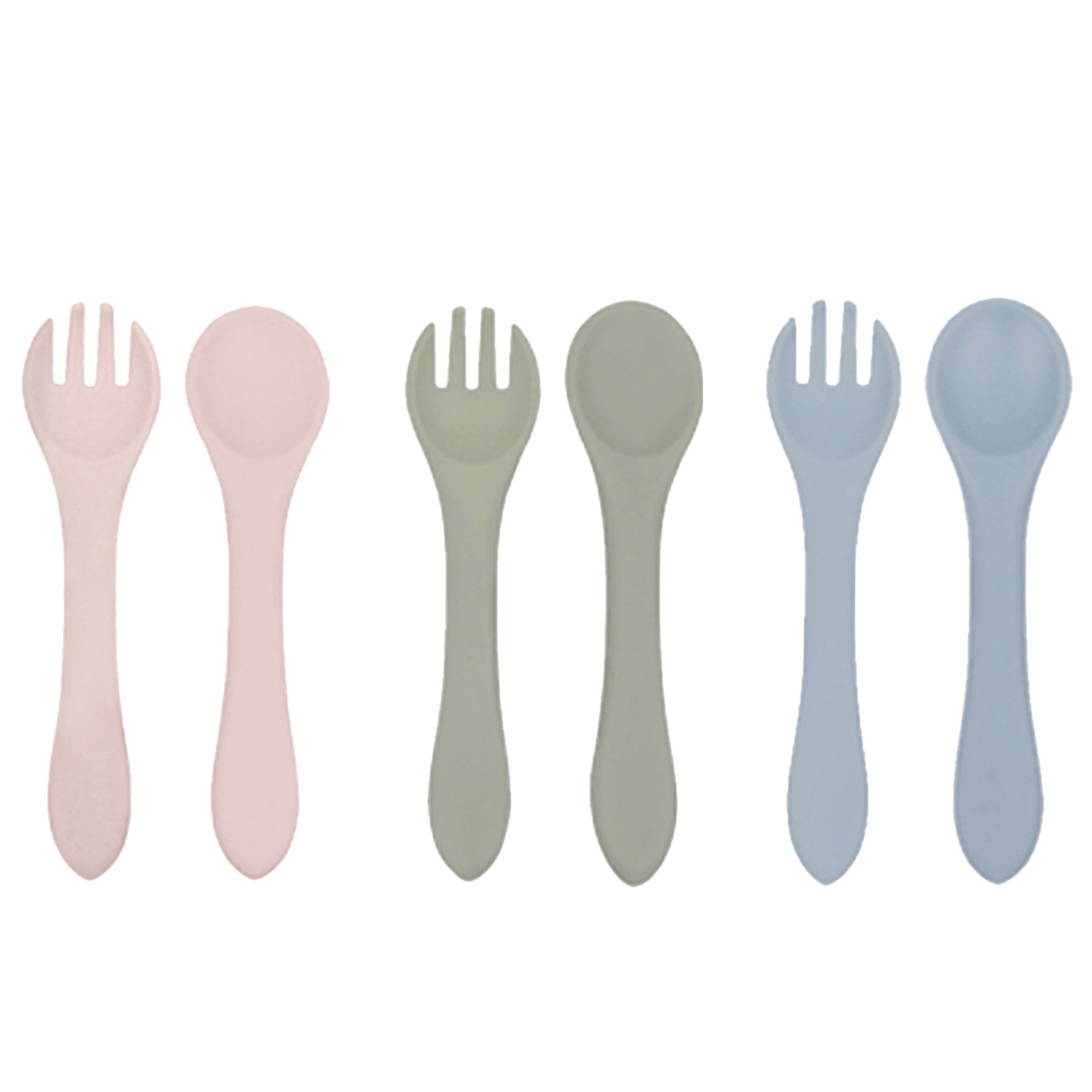 Bebcare Tiger Silicone Spoon and Fork Set, 3-Pack, Multi-color, Dishwasher Safe, Durable, BPA-Free