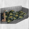 thumbnail image 6 of Hawaii Soft Flannel Fleece Throw Blanket, Tropical Flowers Blooming Frangipani Plumeria Botanical Bouquet Pineapple Fruit, Cozy Plush for Indoor and Outdoor Use, 60" x 80", Multicolor, by Ambesonne, 6 of 6
