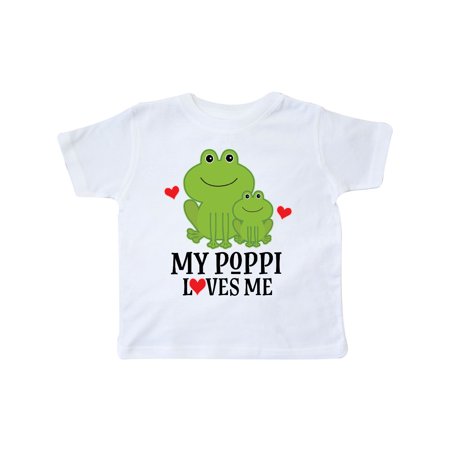 

Inktastic My Poppi Loves Me Grandson Frog Gift Toddler Boy Girl T-Shirt