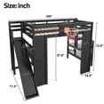 thumbnail image 2 of Harper & Bright Designs Full Size Loft Bed with Slide & Desk, Full Size Loft Bed Frame with Basketball Hoop, Storage Shelves & Stairs, All-in-One Wood Loft Bed for Boys Girls Bedroom, Black, 2 of 12