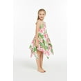 thumbnail image 5 of Girl Gypsy Uneven Bottom Hawaiian Luau Dress in Lotus and Orchid Size 12, 5 of 5