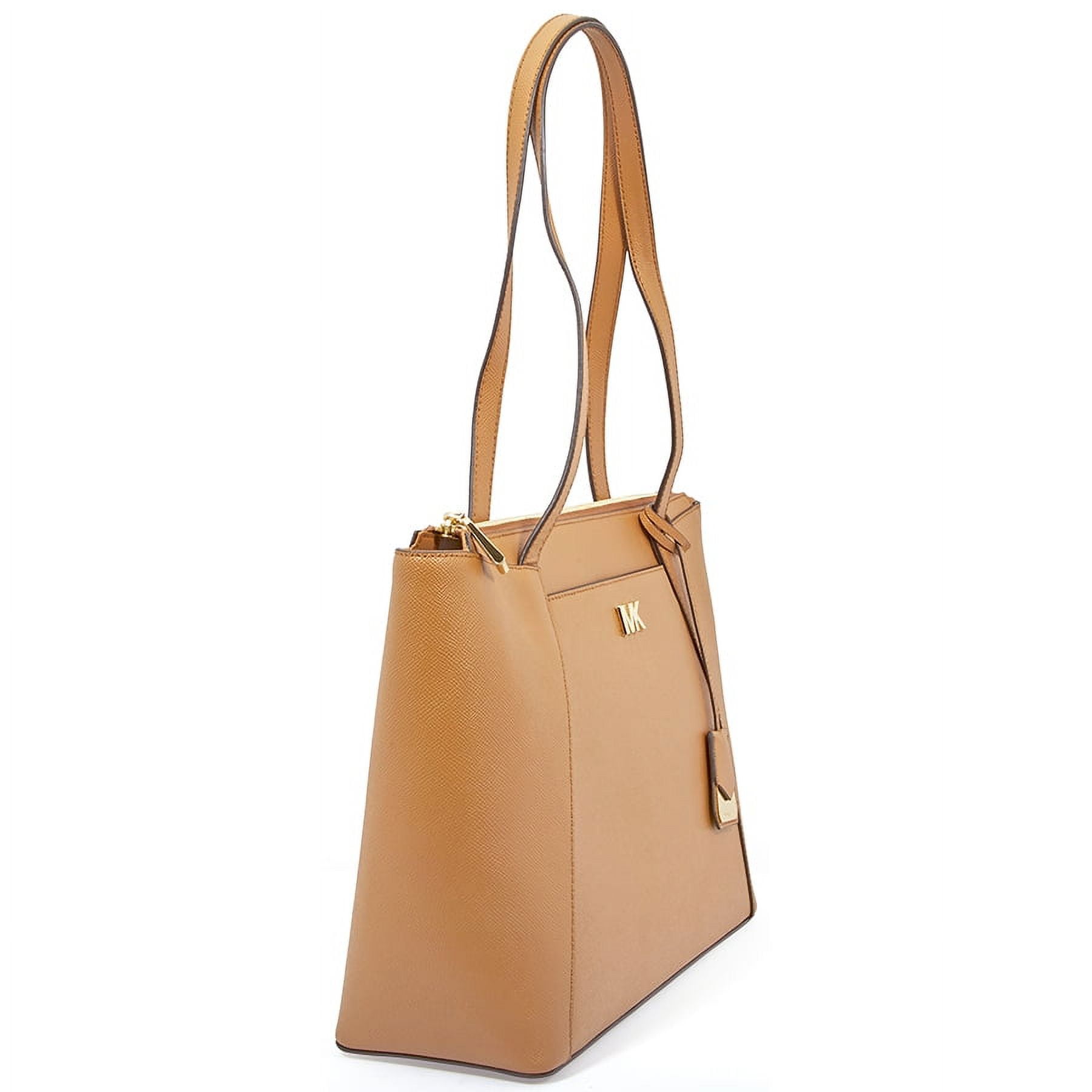 Michael Kors Maddie Medium Crossgrain Leather Tote Brown 30S8GN2T2L 203 Walmart