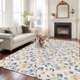 thumbnail image 2 of Large Area Rugs for Living Room Bedroom, Blue Pink Flowers 8'x10' Rug Washable Carpet Runner Indoor Outdoor, Spring Floral Elegant Pastoral Rustic Non Slip Floor Mats Rug for Kitchen, Patio, 2 of 8